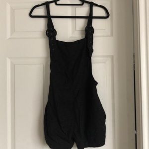 black overall romper